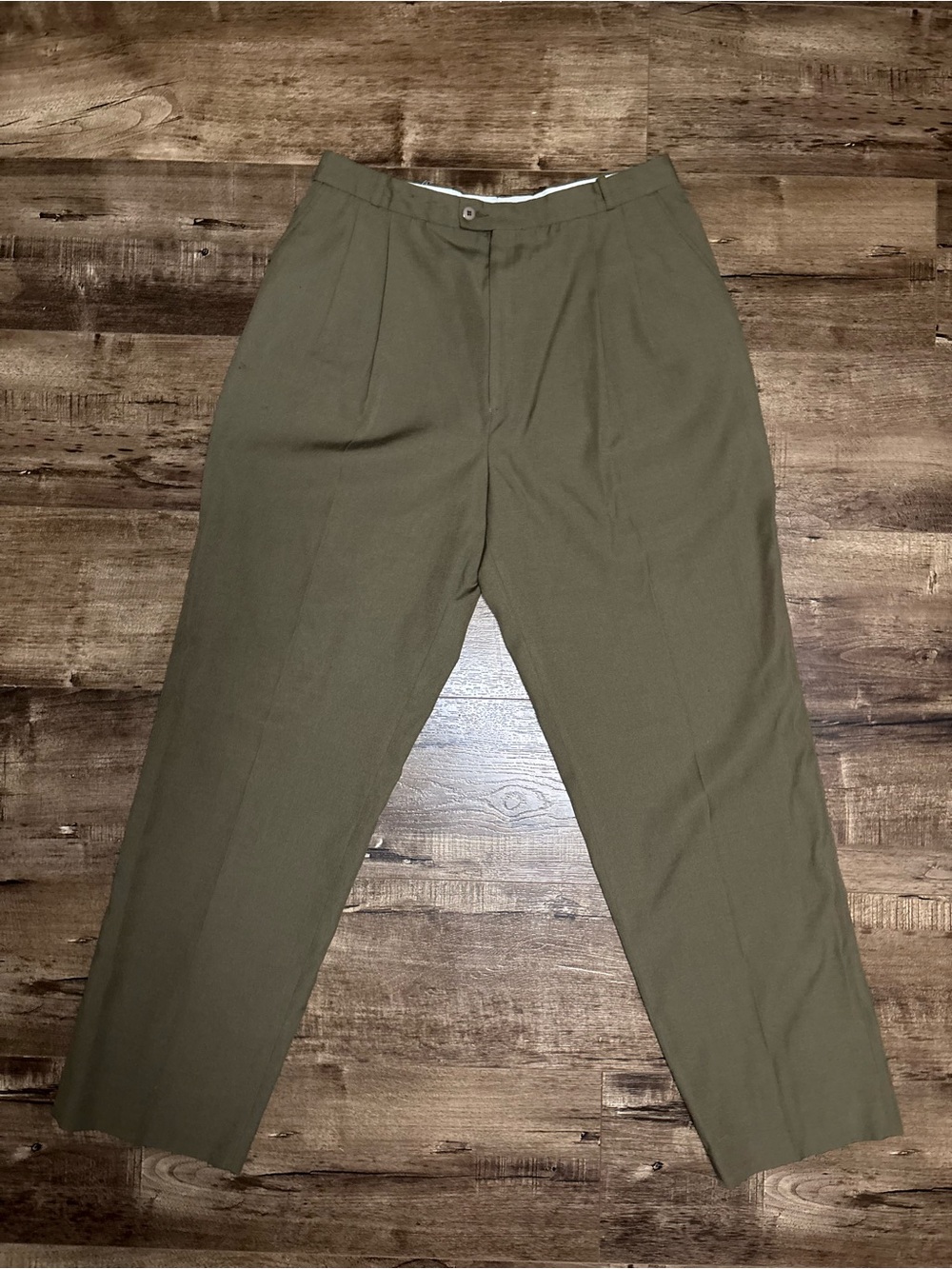 Men's Olive Dress Pants - Classic Tailored Fit